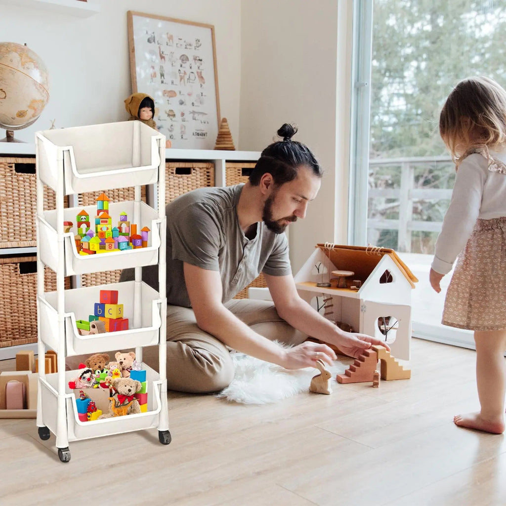 Multi-Layer Rolling Storage Cart – Space-Saving Home Organizer