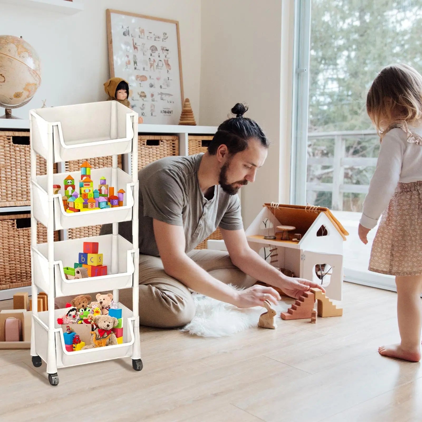 Multi-Layer Rolling Storage Cart – Space-Saving Home Organizer