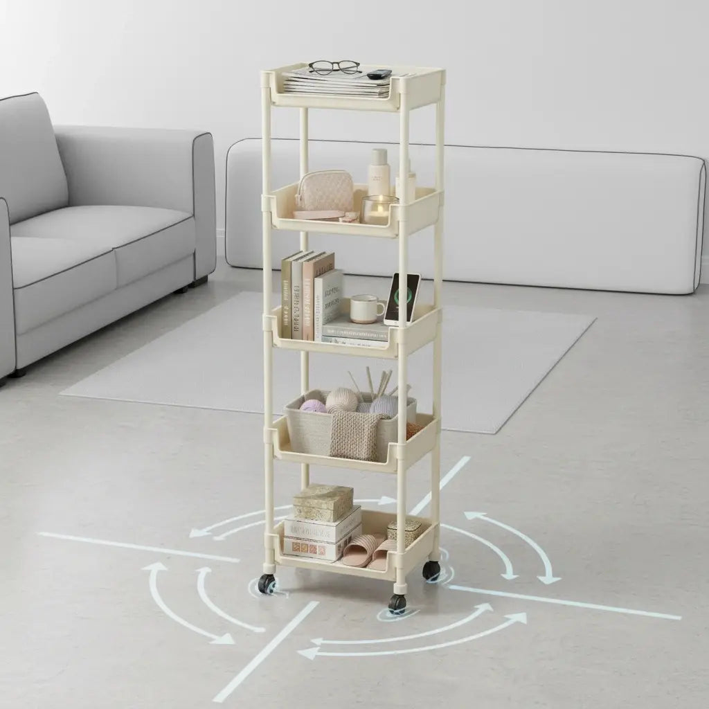 Multi-Layer Rolling Storage Cart – Space-Saving Home Organizer