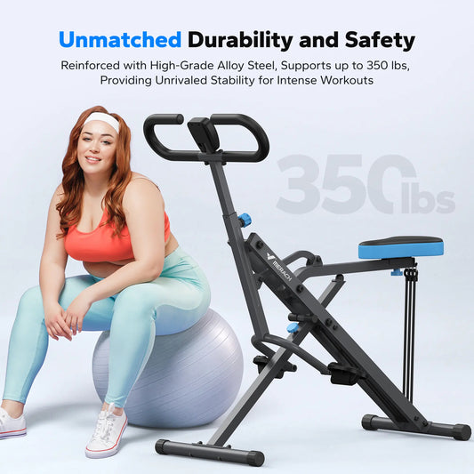 Summervibes 2-in-1 Squat Rowing Machine with LCD Monitor - Heavy Duty 350LBS Capacity